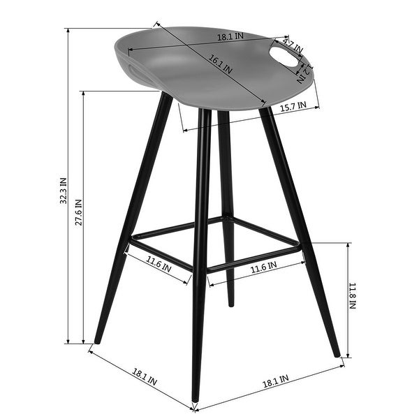 Mordern Barstool with Metal Legs Grey