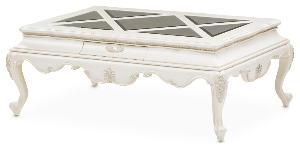 Lavelle Rectangular Cocktail Table   Classic Pearl   Victorian   Coffee Tables   by Michael Amini  Houzz