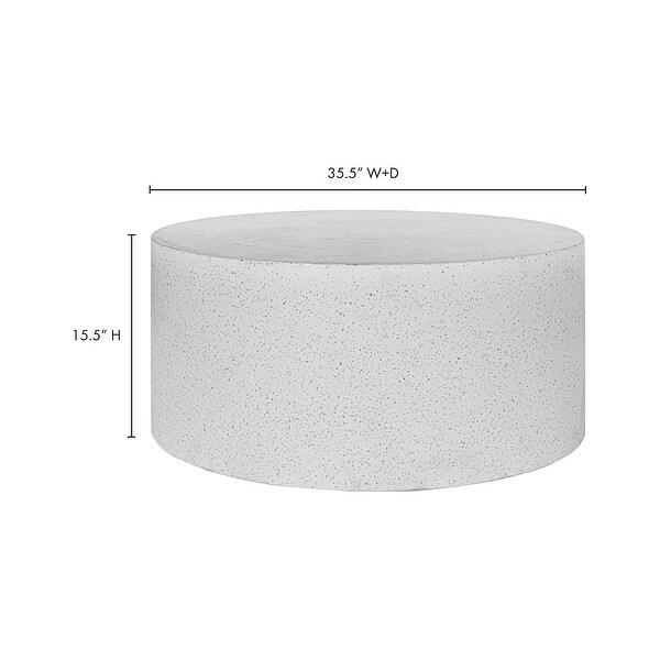 Aurelle Home Omara Round Pedestal Terrazzo Outdoor Coffee Table