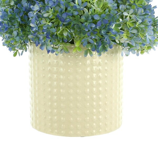 Hydrangea Floral Arrangement in a Ceramic Vase