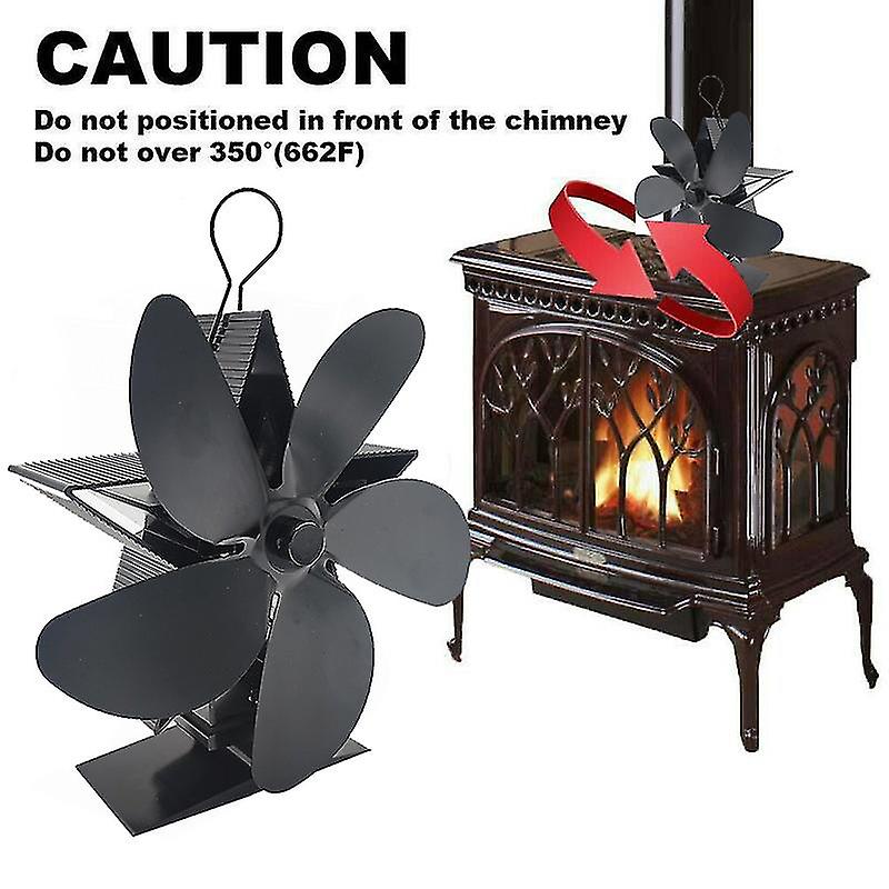 Heat Powered Circulates Fireplace Fan With 5 Blades Silent Motors Wood Burning Stove Fan Easy