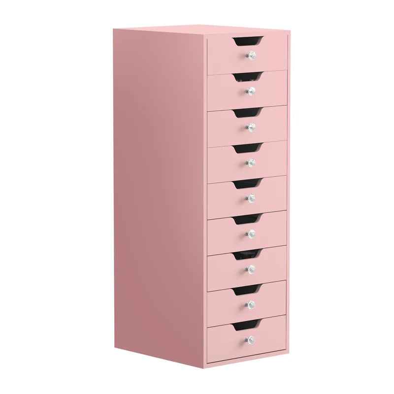 9-Drawer Makeup Vanity Storage Unit-Pink   VNT-9Drawer-PINK