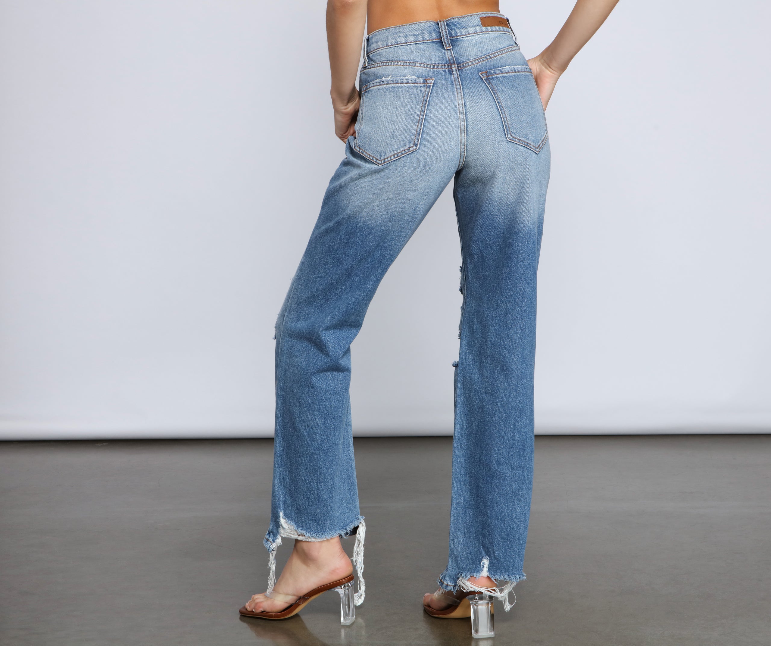 So The Drama High Rise Destructed Boyfriend Jeans