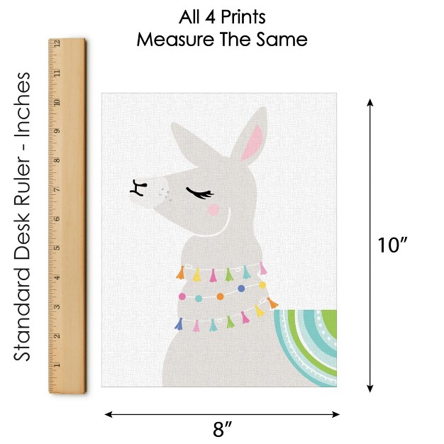 Big Dot Of Happiness Whole Llama Fun Unframed Llama Fiesta Nursery And Kids Room Linen Paper Wall Art Set Of 4 Artisms 8 X 10 Inches