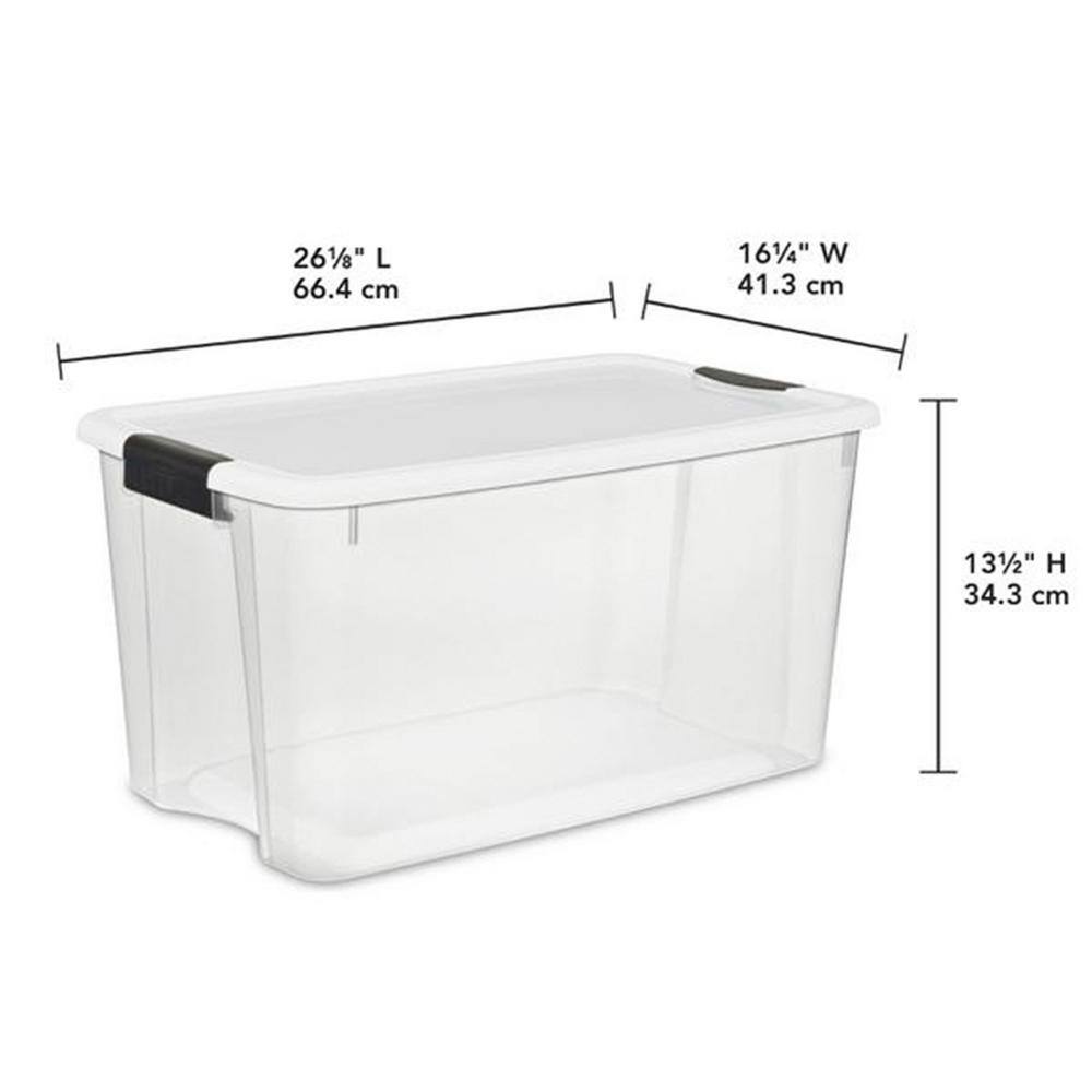 Sterilite 70 qt. XL Plastic Stacking Storage Container Boxes in Clear 24 Pack 24 x 19889804