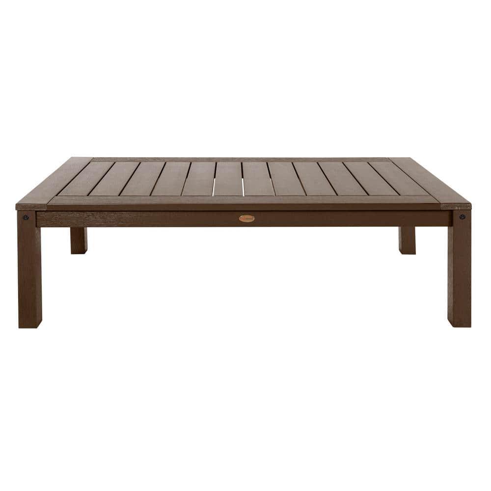 Highwood Adirondack Weathered Acorn Rectangular Plastic Outdoor Coffee Table