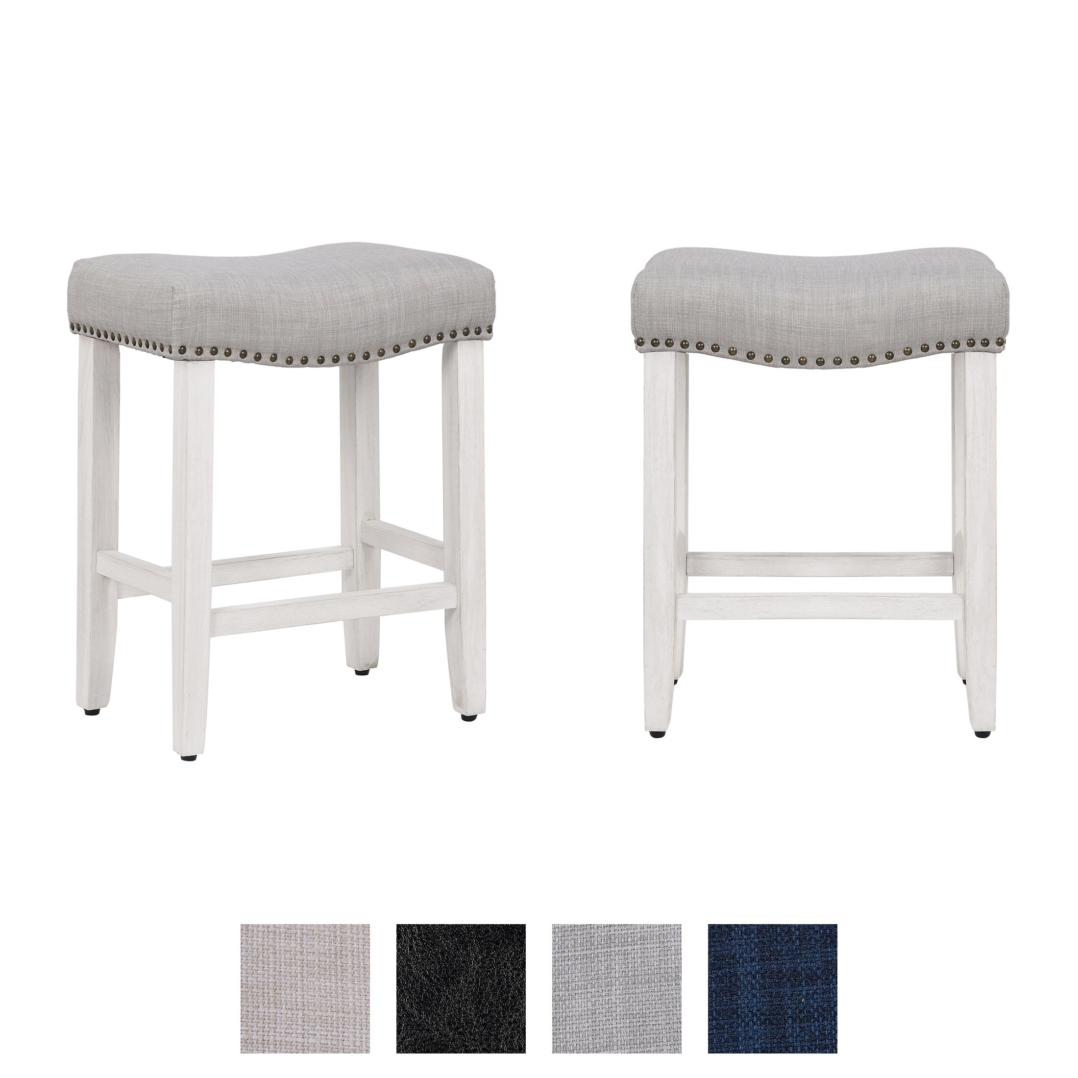 Dover 24-inch Saddle Counter Stool (Set of 2)