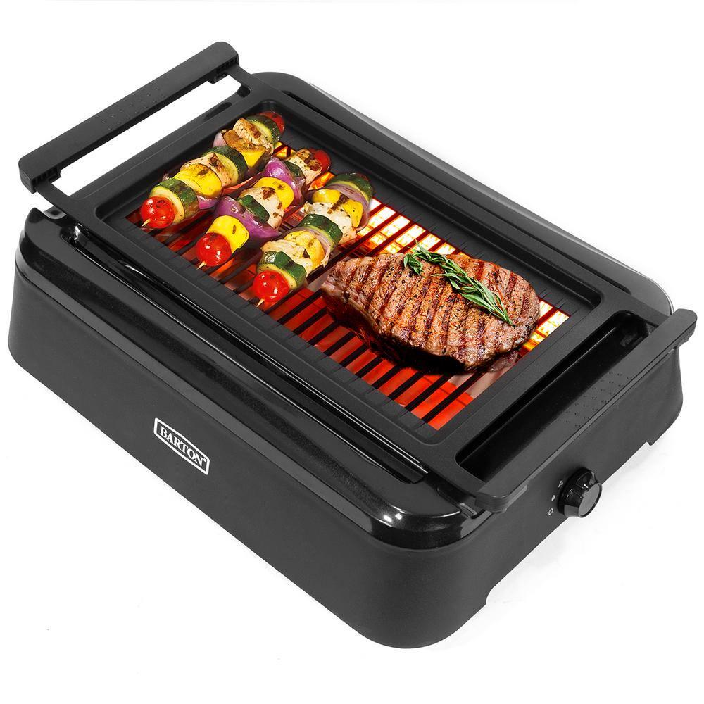 Barton 1650Watt in Black with DripTray Electric Smokeless Infrared Indoor Grill