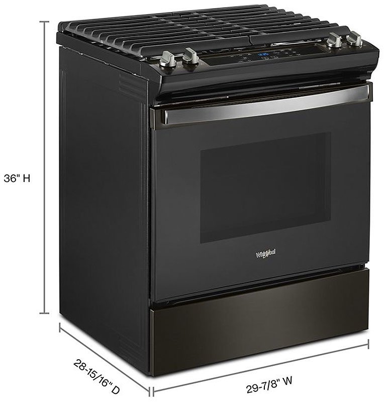 Whirlpool ADA 5 Cu. Ft. Black Stainless Steel Gas Range With Frozen Bake Technology