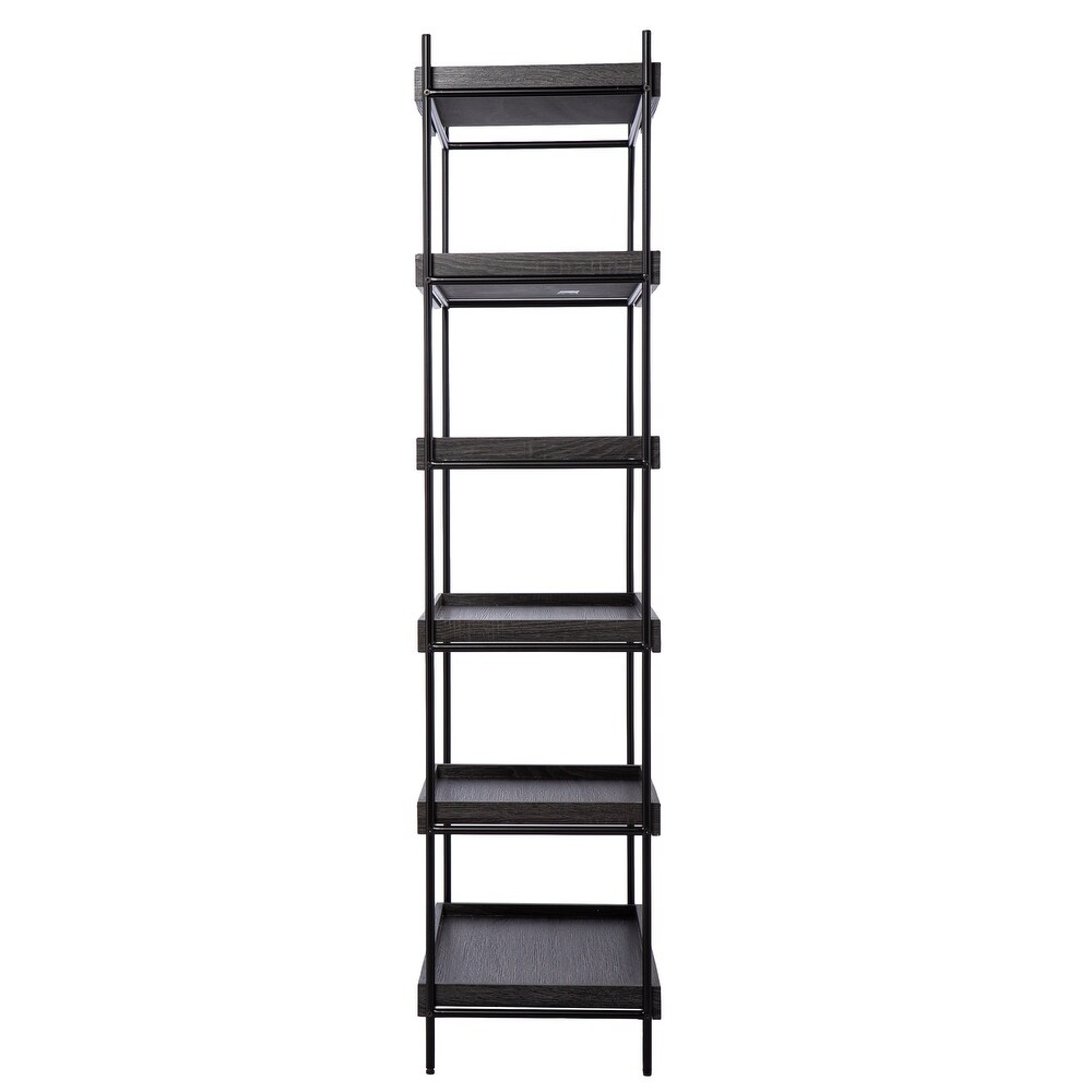 SEI Furniture Demille Contemporary Black Wood Etagere