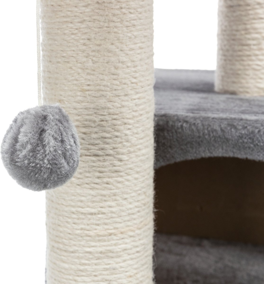 TRIXIE Valencia 28-in Plush Cat Tree and Scratching Post with Condo and Cat Toy