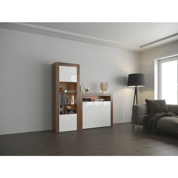 Milano Set 2D-BK Modern Wall Unit Entertainment Center