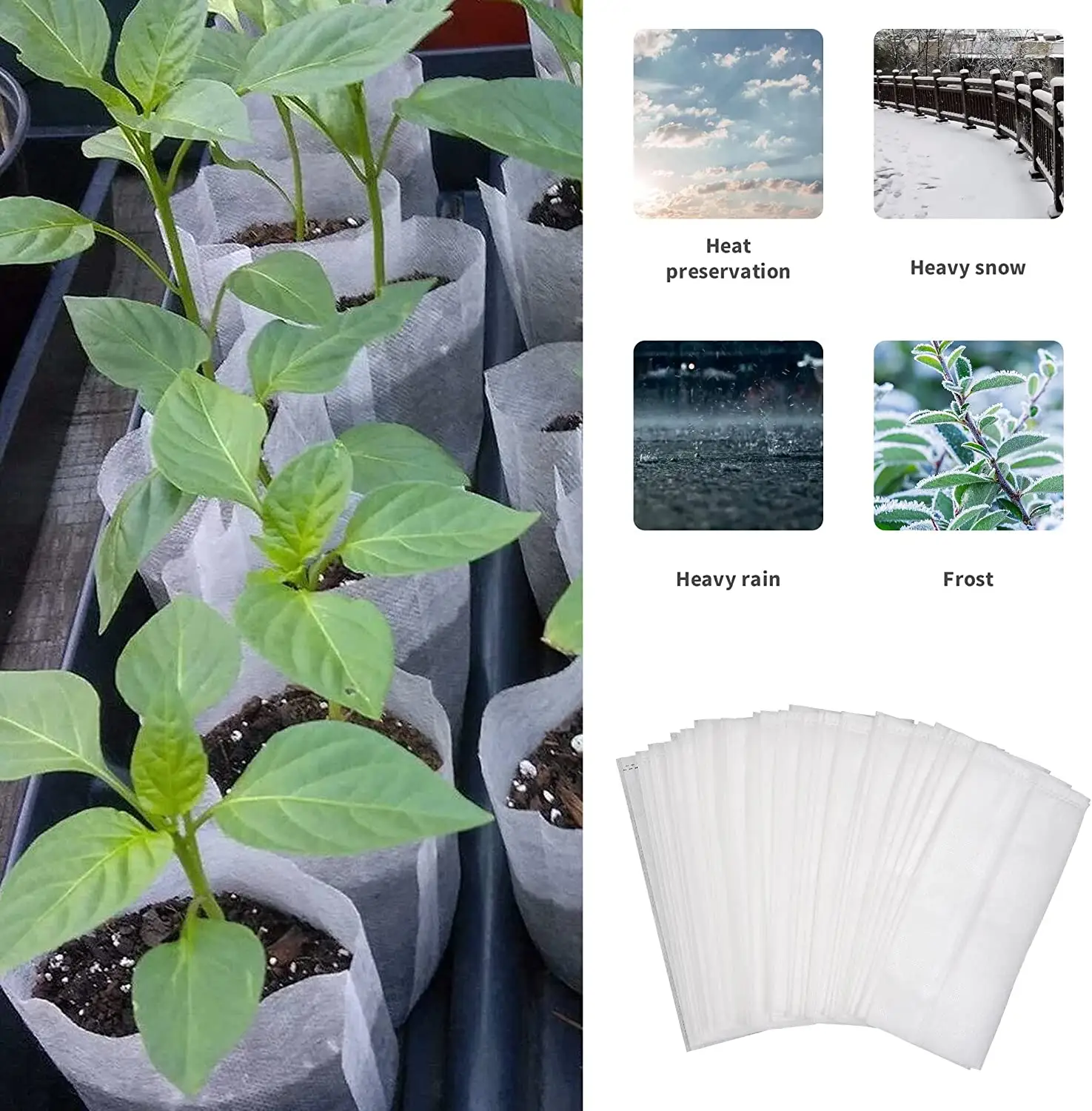 Plant Nursery Bags Non Woven Cloth Biodegradable Nursery Bags Garden Supplies For Vegetable Flower Saplings Tree Agriculture