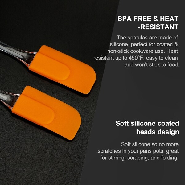 2Pcs Flexible Silicone Spatula Heat Resistant Non-scratch Spatula - 7.5