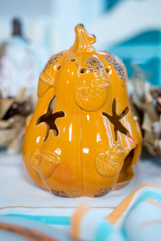 Beachcombers Ceramic Pumpkin Thanksgiving Lantern