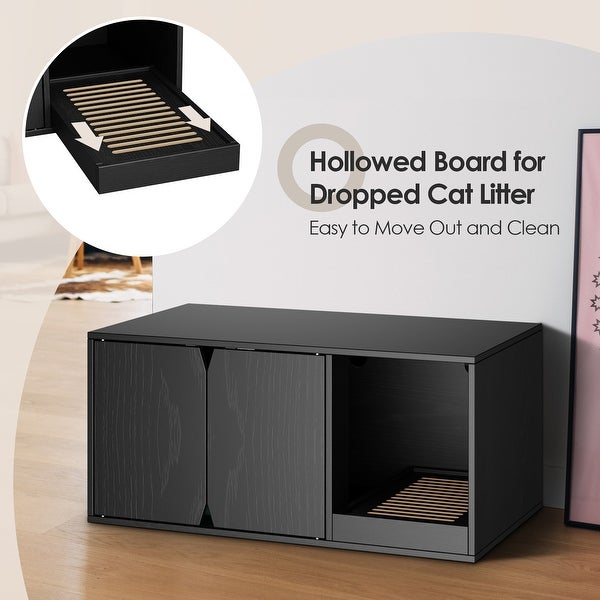 Cat Litter Box Enclosure Modern Wood Stackable Large Cat Washroom