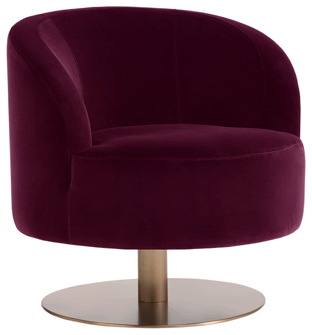 Utah Swivel Lounge Chair Giotto Cabernet   Modern   Indoor Chaise Lounge Chairs   by Virgil Stanis Design  Houzz