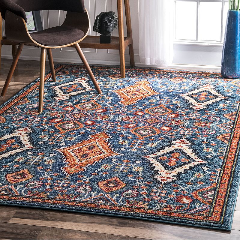 nuLOOM Diamond Elayne Framed Medallion Rug