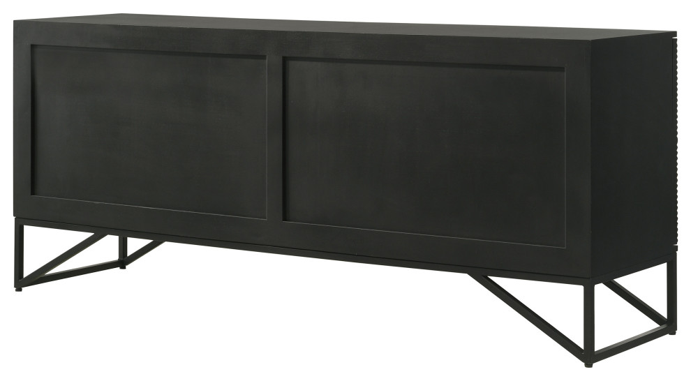 Riddell 4 door Accent Cabinet Black   Modern   Accent Chests And Cabinets   by Modon  Houzz