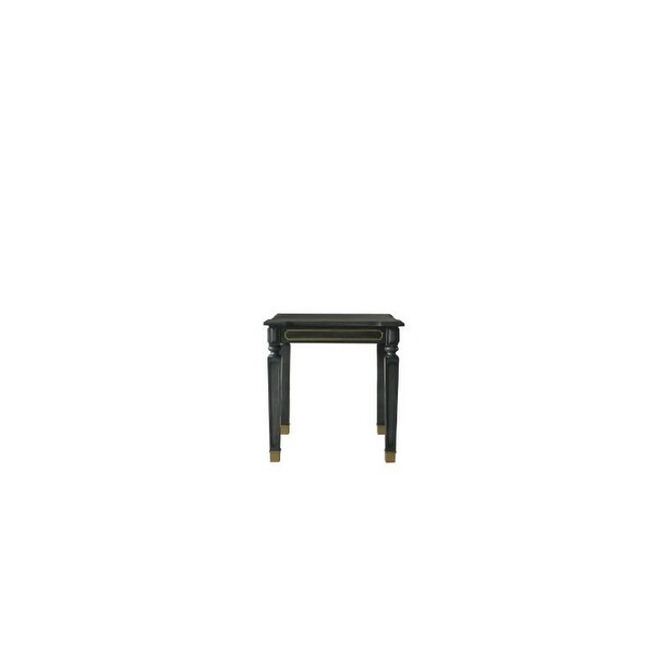 End Table with Wooden Square Tapered Legs， Gray