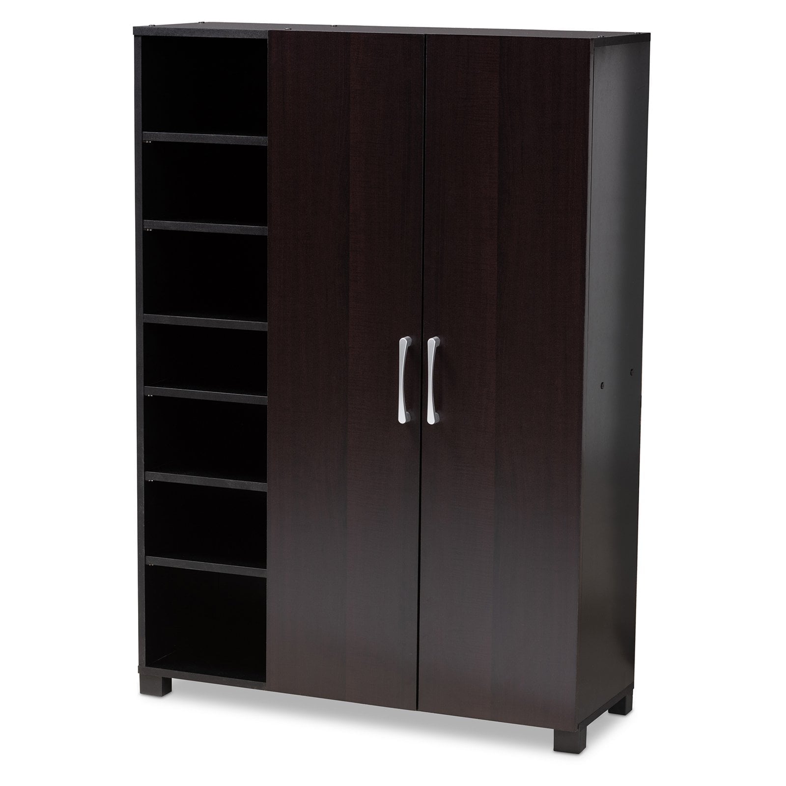 Baxton Studio Marine 2 Door Entryway Shoe Storage Cabinet with Open Shelves