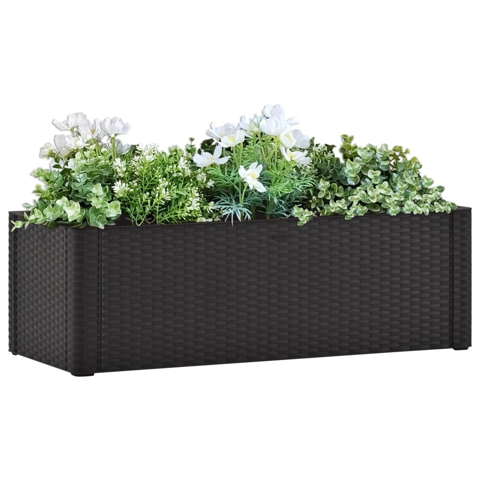 Andoer Garden Raised Bed with Self Watering System Anthracite 39.4"x16.9"x13"