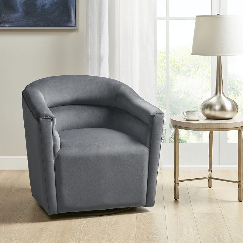 Madison Park Rileigh Upholstered Barrel Swivel Accent Chair