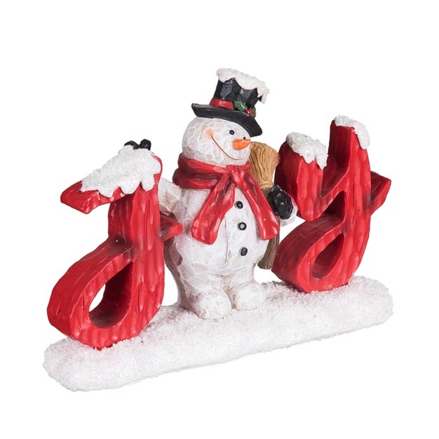 Transpac Resin 8 In Multicolor Christmas Snowman Joy Figurine