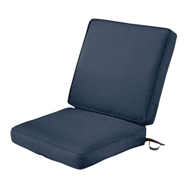 X 20 quot X 3 quot Montlake Water resistant Patio Chair Cushion Heather Indigo Blue Classic Accessories