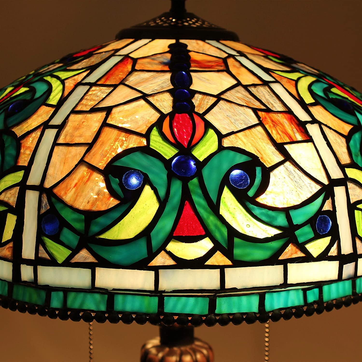 RADIANCE Goods -Style Victorian Stained Glass Table Lamp 17" Width