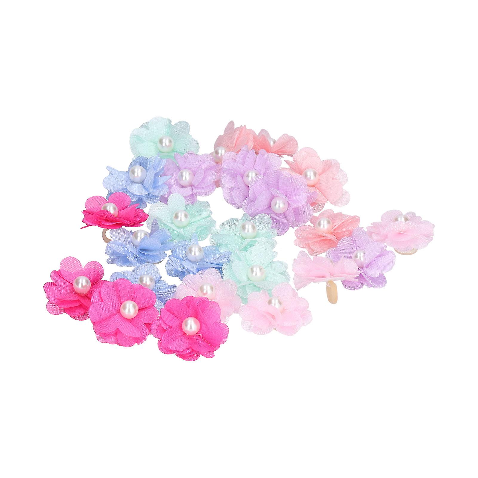 Pet Dog Flower Rubber Band Small Dog Top Knot Small Grooming Accessories For Teddy Random Color