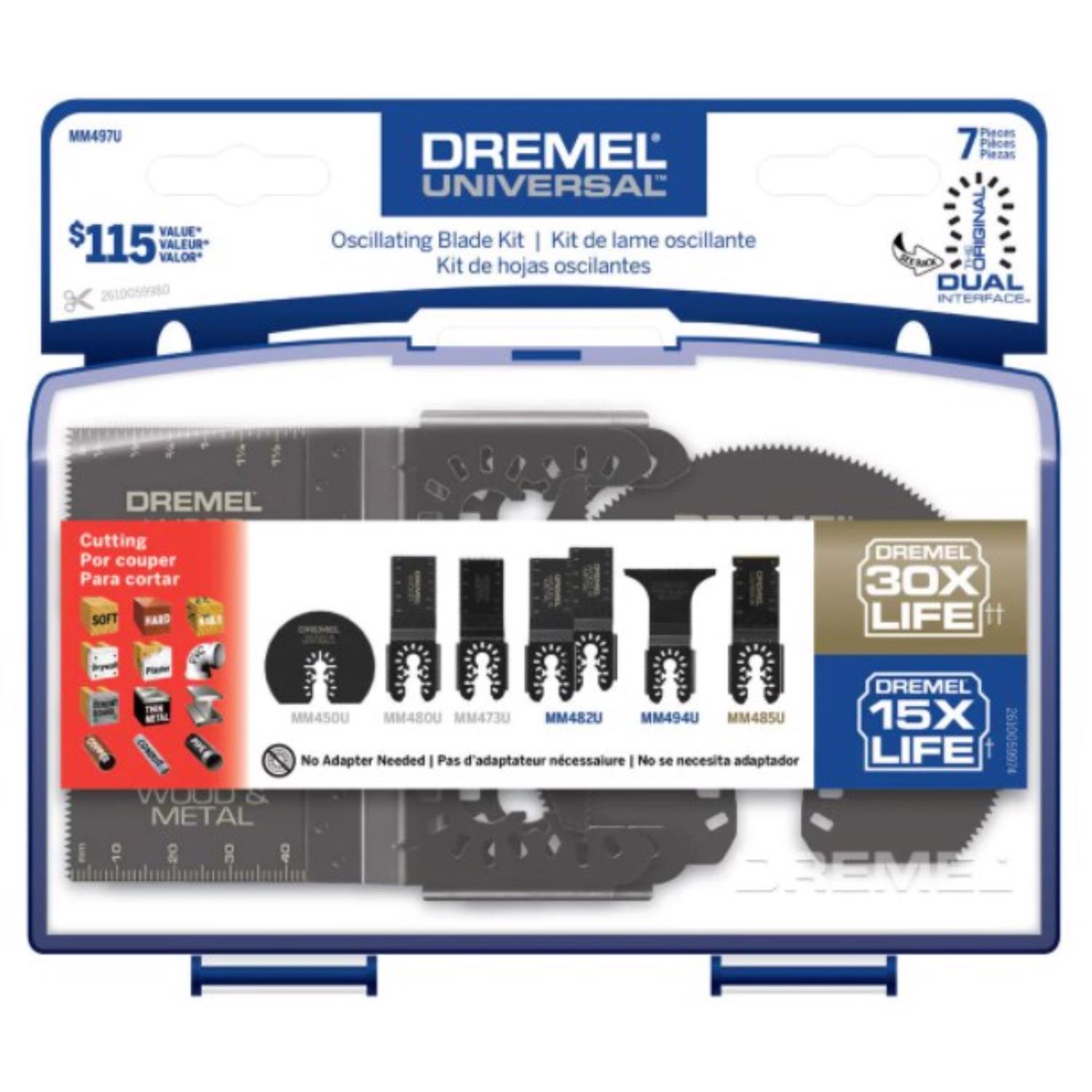 Dremel Steel Oscillating Blade Set Wood 7 pc