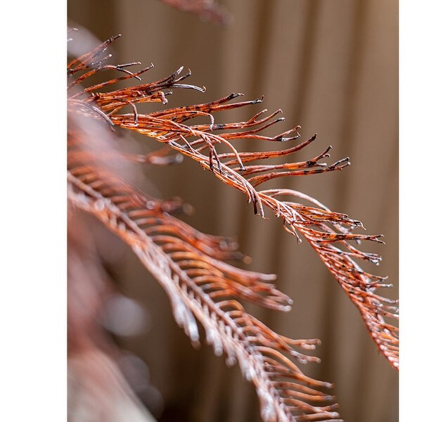 RusticReach Tall Red Brown Artificial Fern Leaf Stem 48 Tall