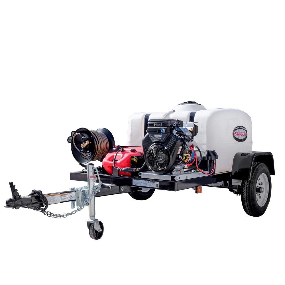 Simpson Cold Water Professional Gas Pressure Washer Trailer 4200 PSI ; 49 State Certified ;