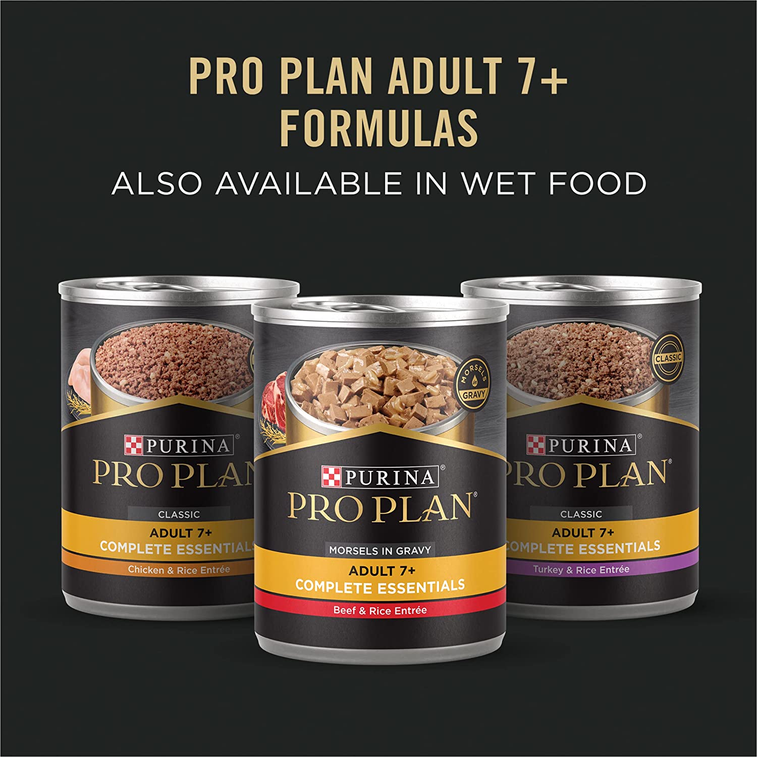 Purina Pro Plan Adult 7+ Complete Essentials Shredded Blend Beef and Rice Formula High Protein Dry Dog Food for Senior Dogs - 18 lb. Bag