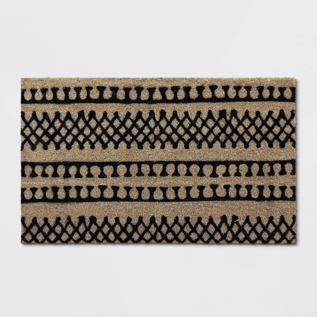 Stripe Tufted Doormat Black