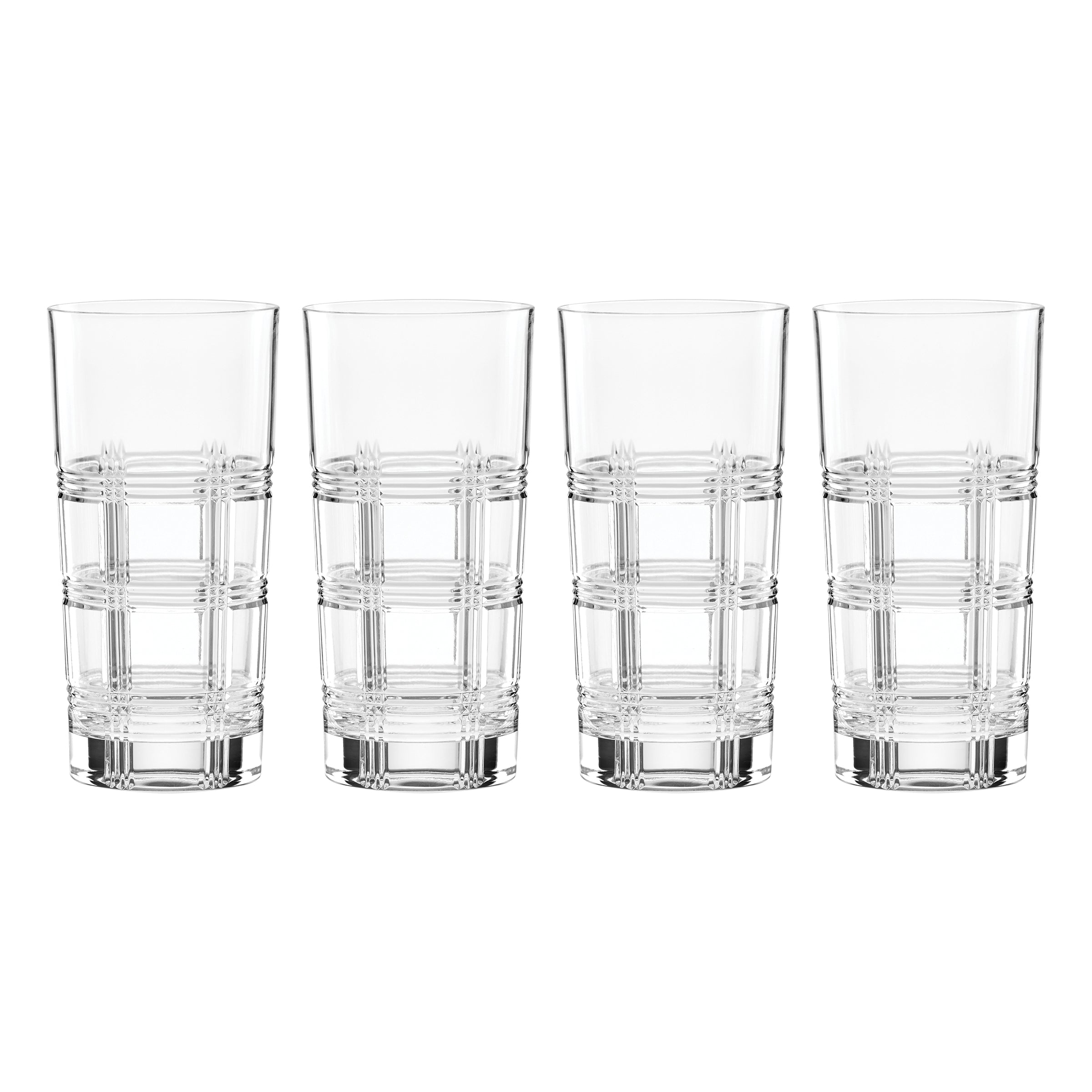 Hudson Crystal Highball Glasses, Set of 4