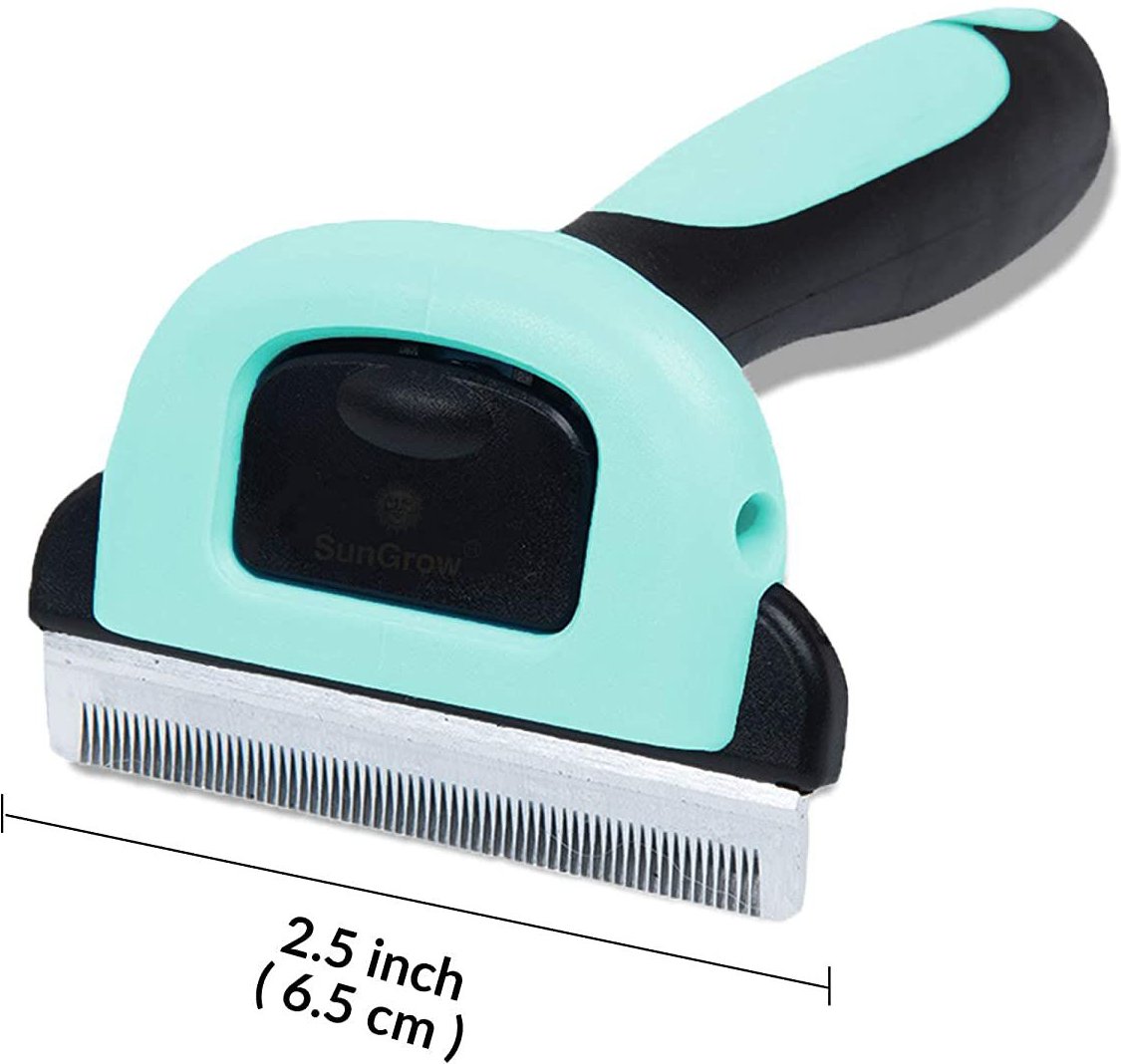 SunGrow Undercoat Deshedding Brush for Short Haired Dog and Cat Shedding Control and Grooming Tool