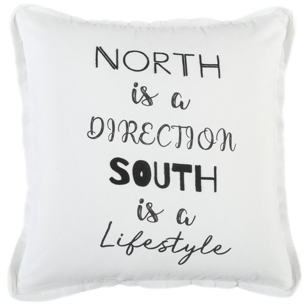 Oversize Direction Square Throw Pillow Cover Rizzy Home