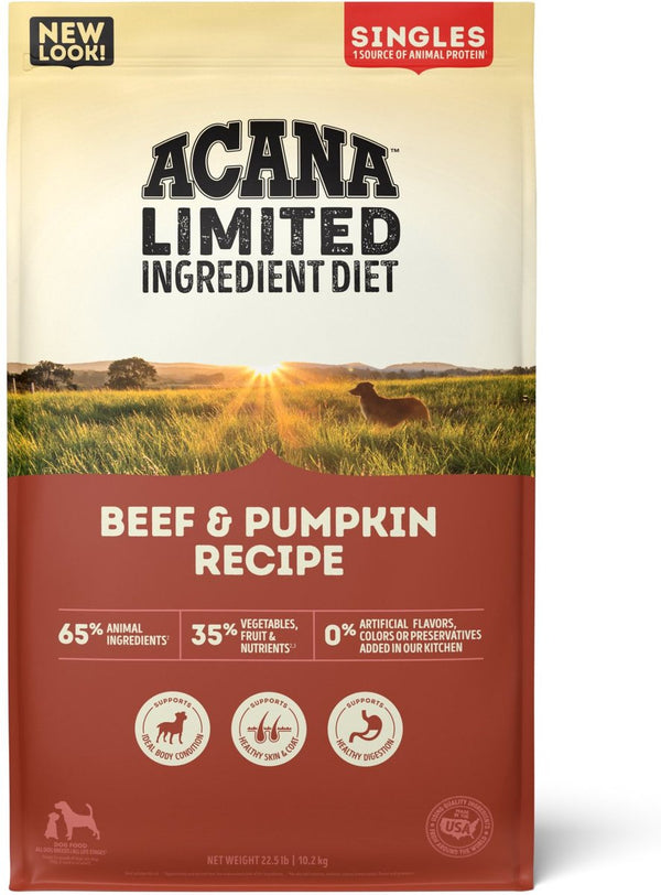 ACANA Singles Beef and Pumpkin Recipe Grain Free Dry Dog Food