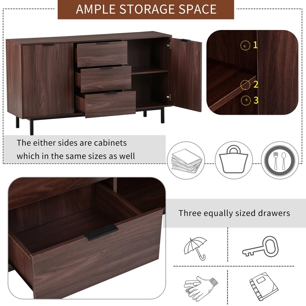 Sideboard Particleboard with Wood Grain Stickers