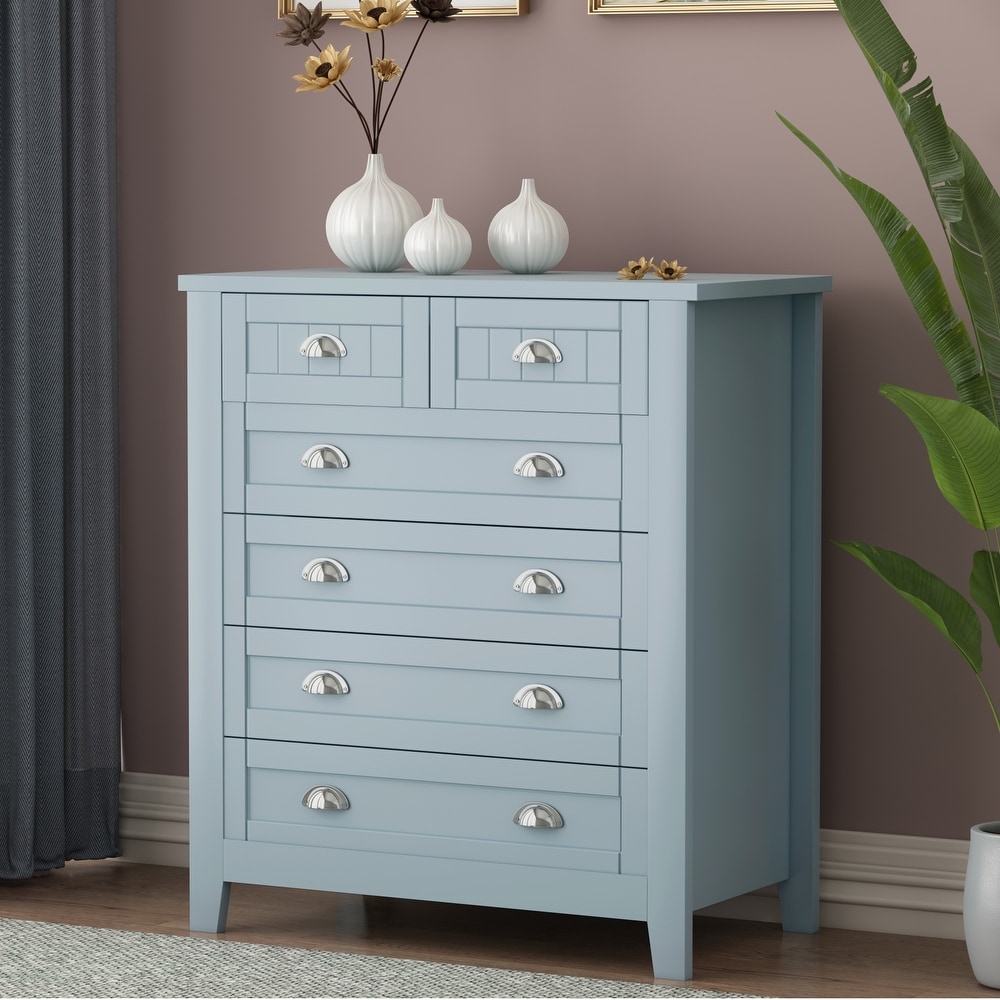 Drawer Cabinet Bar Cabinet  Storage Cabinet with Retro Shell shaped Handle