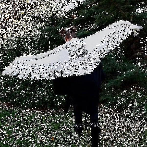 160cm Retro Owl Scarf Hedwig Knitted Pattern Thickened Warm Winter Scarf Wrap Body Tassel Scarf Knitted Ladies Shawl