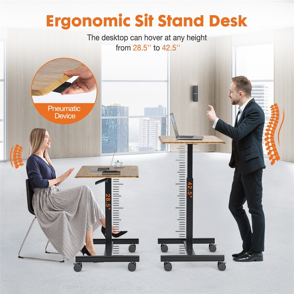 Small Mobile Rolling Standing Desk