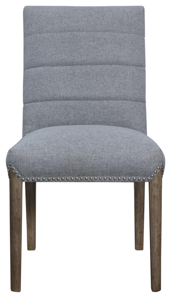 Wesson Fabric Chair Natural Drift Legs  Havana Gray (Set Of 2)   Transitional   Dining Chairs   by Virgil Stanis Design  Houzz