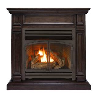 Duluth Forge Dual Fuel Ventless Fireplace - 32000 BTU T-Stat Control Chocolate Finish 170159