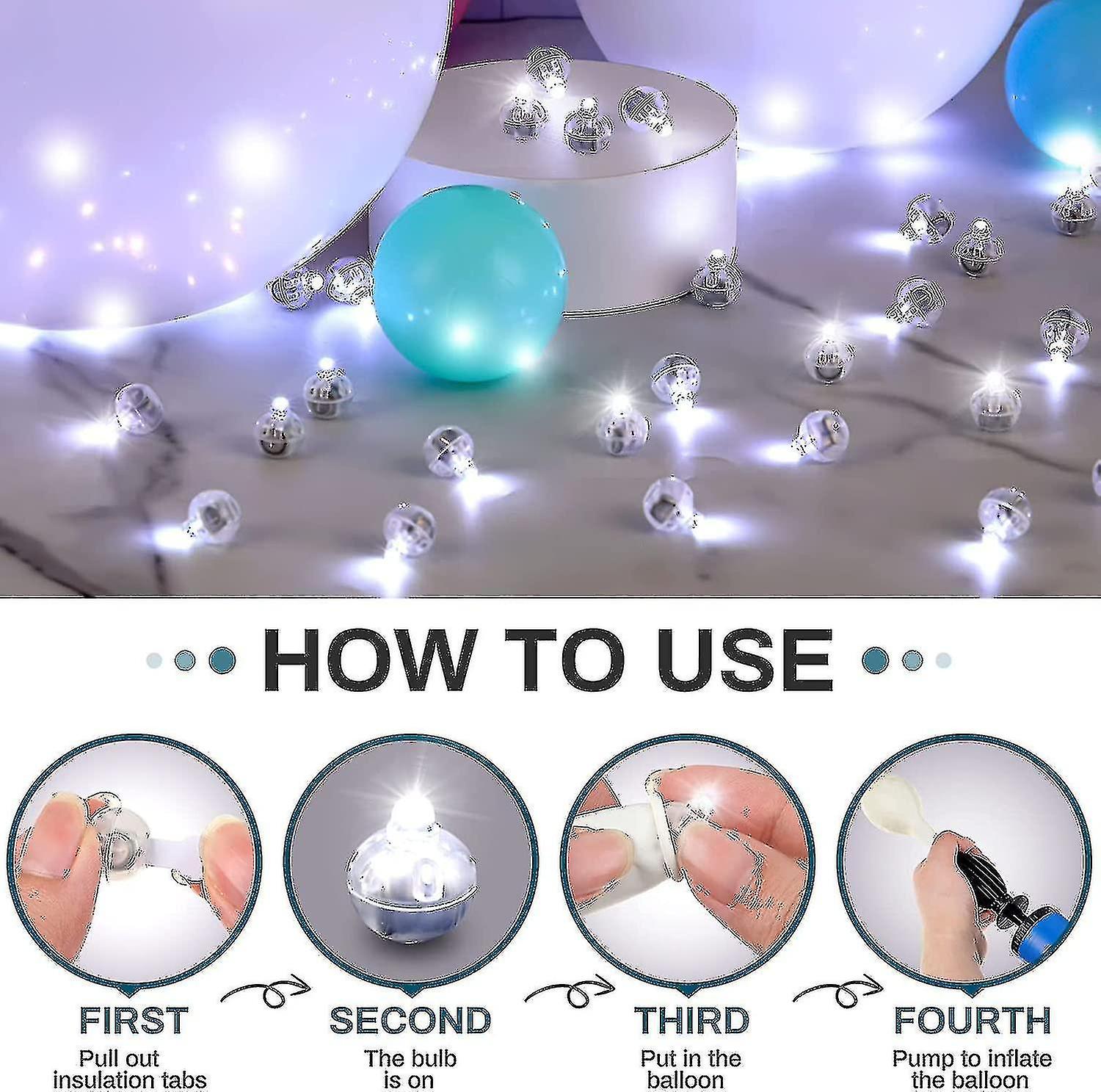 100 Pcs Led Balloon Light White Mini Round Led Balls Lights Small Waterproof Led Ball Lamp For Ballo