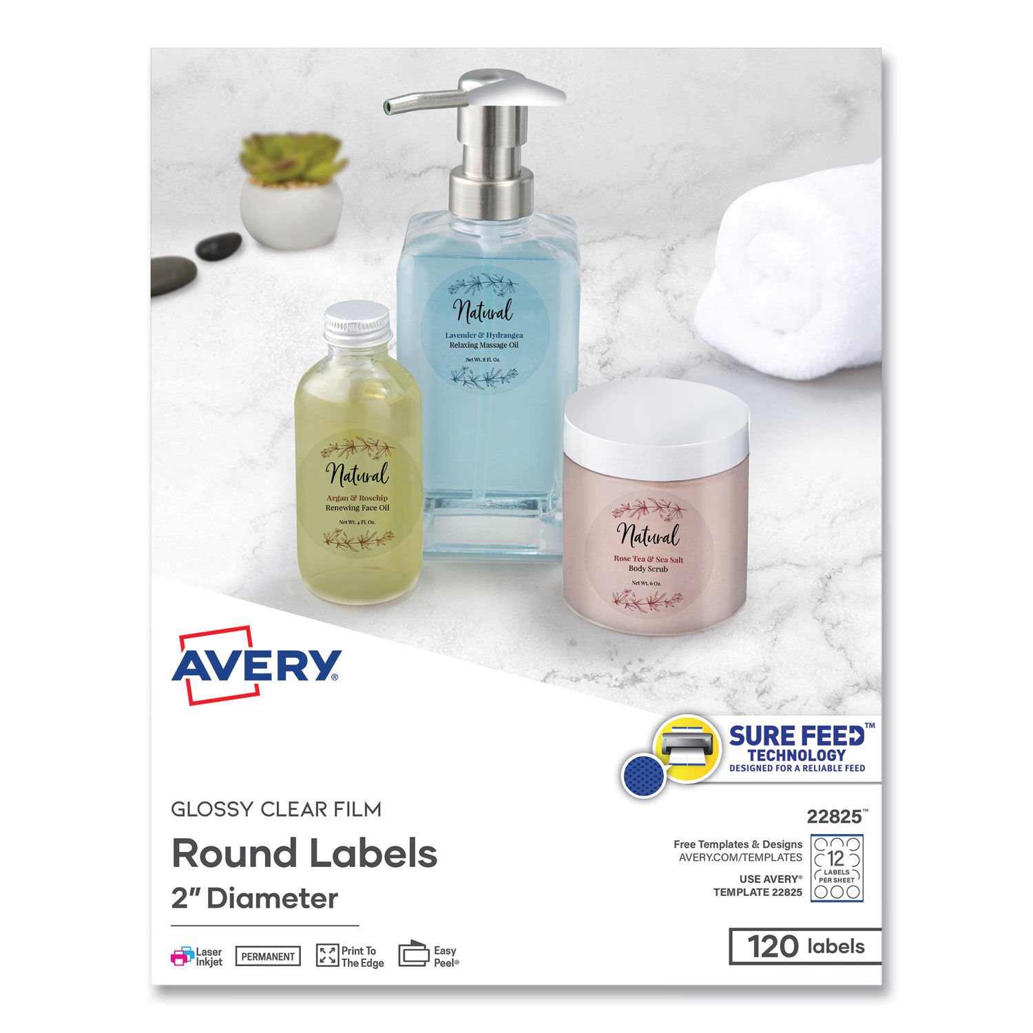 Round Print-to-the Edge Labels with Sure Feed and Easy Peel by Averyandreg; AVE22825