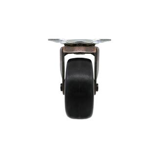 Everbilt 2 in. Black Soft Rubber and Copper Swivel Plate Caster with 80 lb. Load Rating (2-Pack) 49346