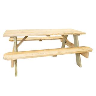 30.5 in. x 71 in. Deluxe 59 in. Picnic Table with Treated Legs 31428571